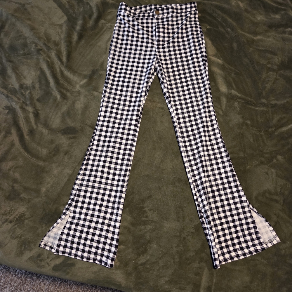 SHEIN Black and White Checkered Pants